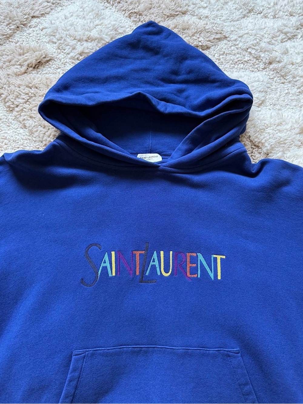 Saint Laurent YSL color logo oversized hoodie sweatshirt XS - Picture 4 of 10